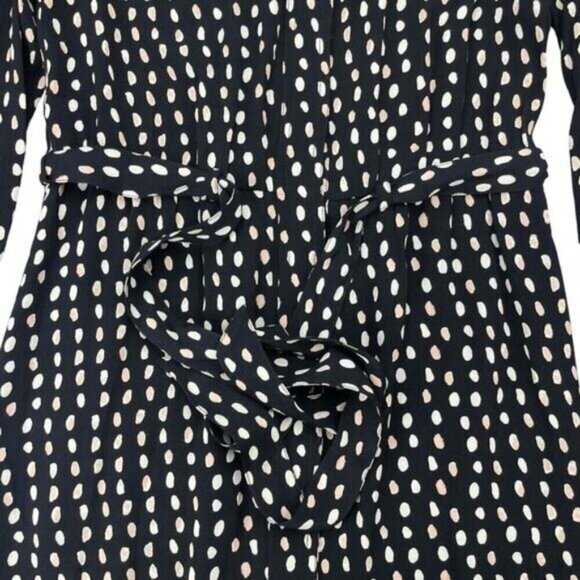 MADEWELL Paint Dot Shirt Dress Womens Size XS Black/Cream/Peach - Picture 6 of 7
